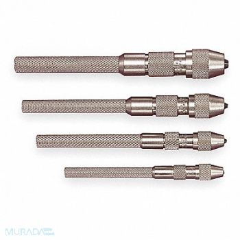 STARRETT Pin Vise Set 0.010-0.200 Taper 4Pc, 2ZVH9