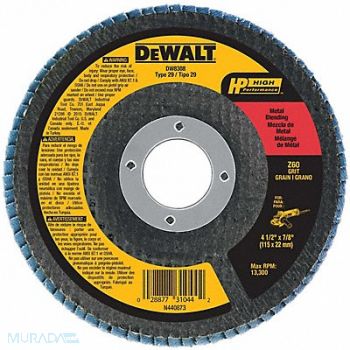 DEWALT Fiber Disc 4 1/2 in Dia 7/8in Arbor, 6HD52