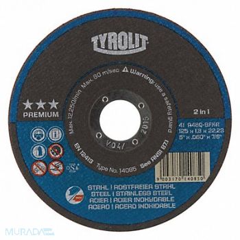 RADIAC ABRASIVES INC. Cut-Off Wheel T1 6 x 7/8 46 Grit PK25, 300H39