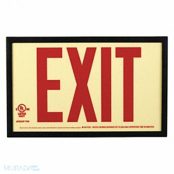 GRAINGER APPROVED E6713 Exit Sign 7 1/2 in x 13 in Plastic, 9RXP4