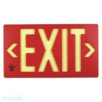 JESSUP GLO BRITE Exit Sign PF50 Red Single Side, 304G01