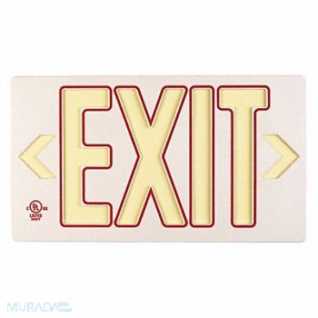 GRAINGER APPROVED D6996 Exit Sign 8 3/4 in x 15 3/8 in Plastic, 6RRF1
