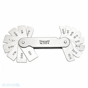 STARRETT Radius Gauge Set Accuracy +/- .002, 30A741