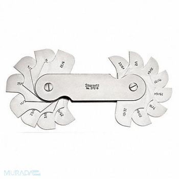 STARRETT Radius Gauge Set Accuracy +/- .002, 30A742
