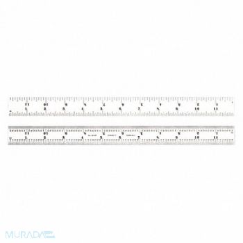STARRETT Ruler Spring-Tempered Steel 12 L x 1 W, 30A928