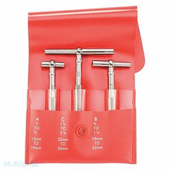STARRETT Telescoping Gauge Set Number of Pieces 3, 30C276