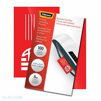 FELLOWES Laminating Pouch Card 5 mil PK100, 30D514