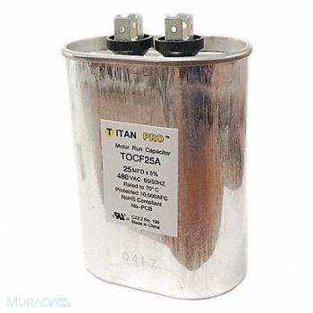 TITAN PRO Motor Run Capacitor 25 MFD 4 5/32 H, 30D580
