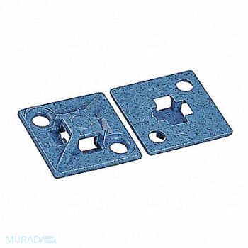 TY-RAP Cable Tie Base 4 Way Screw Blue PK100, 30EK70