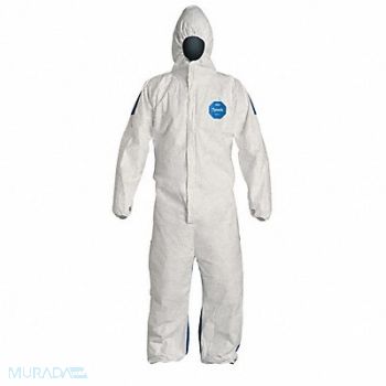 DUPONT G7262 Hooded Coveralls Blue/Whte 4XL PK25, 30F336