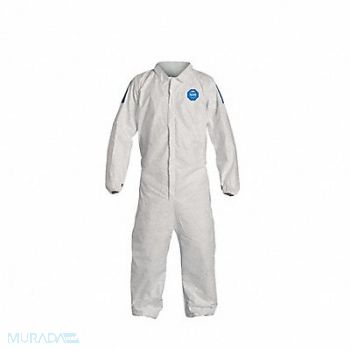 DUPONT G7263 Collared Coveralls Blue/Whte XL PK25, 30F347