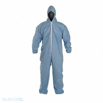 DUPONT G7270 Hooded Coveralls Blue XL Elastic PK25, 30F413