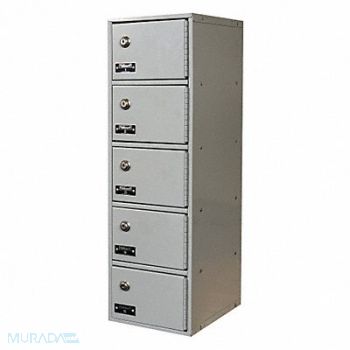 HALLOWELL Locker 5x1Lckrs Lt Gry 30.5 x9 x12, 30LW05