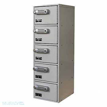 HALLOWELL Locker 5x1Lckrs Lt Gry 30.5 x9 x12, 30LW07