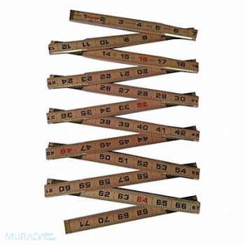 WESTWARD Brick Mason Folding Rule 72 in Standard, 30PC18