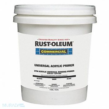 RUST-OLEUM Primer Water Acrylic White 5 gal., 30RK16