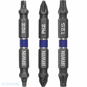 IRWIN Insert Bit Power Dbl End Hex Shank PK3, 55KG86