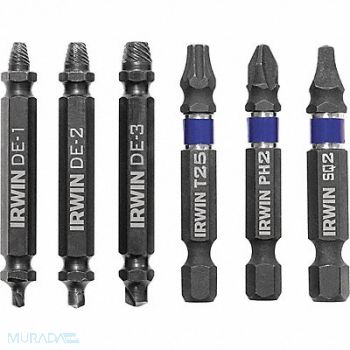 IRWIN Screw Extractor Set 6pc HSS Clamshell, 30TK54