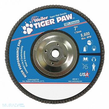 WEILER H7346 Flap Disc Type 27 7in. Dia 60 Grit, 30TT86