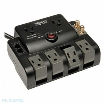 TRIPP LITE Datacom Surge Protector 6 Outlet Black, 30UJ93