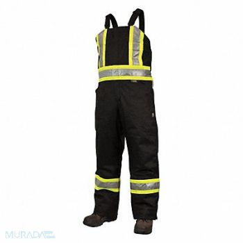 TOUGH DUCK Hi-Vis Insulated Bib Overalls Black 2XL, 30WT43