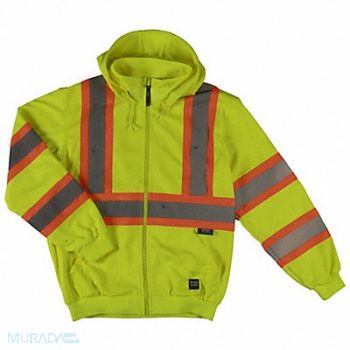 TOUGH DUCK Hi-Vis Hooded Sweatshirt 5XL Yellow/Grn, 30WT54