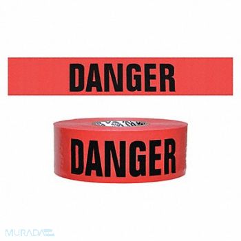 GRAINGER APPROVED Barricade Tape Danger 500 ft 7 mil, 30WU19