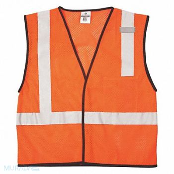 KISHIGO Temp Labor Vest Orange Agency Logo 4X/5X, 30WU23