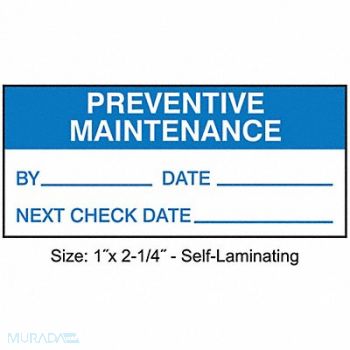 STRANCO INC Inspection Label ENG Maintenance PK225, 30XD44