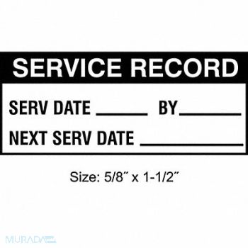 STRANCO INC Inspection Label ENG Maintenance PK350, 30XD49