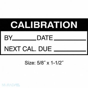 STRANCO INC Calibration Label ENG Black/White PK350, 30XD68