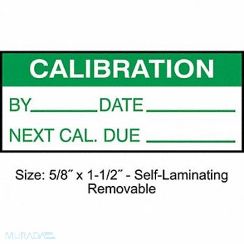 STRANCO INC Calibration Label ENG Green/White PK350, 30XD70