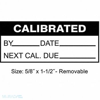 STRANCO INC Calibration Label ENG Black/White PK350, 30XD71