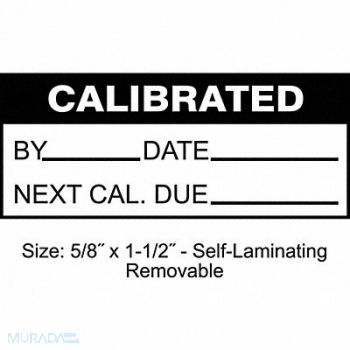STRANCO INC Calibration Label ENG Black/White PK350, 30XD72