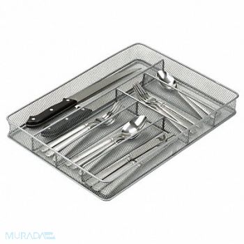 HONEY-CAN-DO Cutlery Tray 6 Compartments Silver, 30XN04