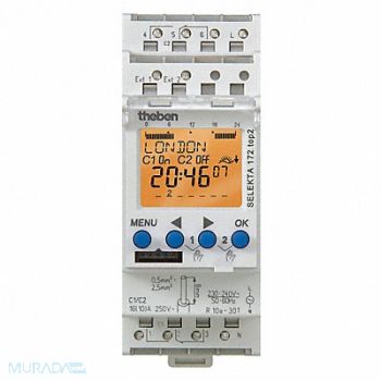 THEBEN Electr Timer Din Rail Astro 24Hr/7D 2Chn, 30YH27