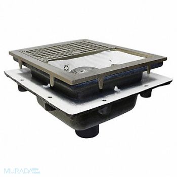 JAY R. SMITH MFG. CO Floor Drain Half Grate Lid No Hub, 38VC44