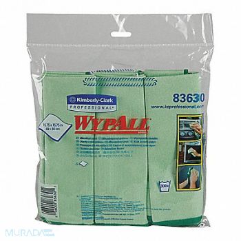 KIMBERLY-CLARK Cloth Microfiber Wypall Green PK6, 315A29