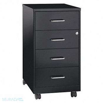 SPACE SOLUTIONS Mobile Bookcase Modular Black 18 D, 317Z51