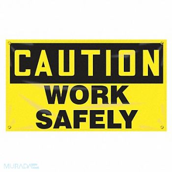 ACCUFORM Safety Banner 28in x 48in Poly Sheeting, 31A695