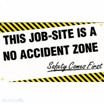 ACCUFORM Safety Banner 28in x 48in Poly Sheeting, 31A707