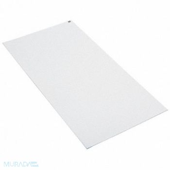CONDOR Disposable Tacky Mat Wht 36inWx60inL PK4, 31AN21