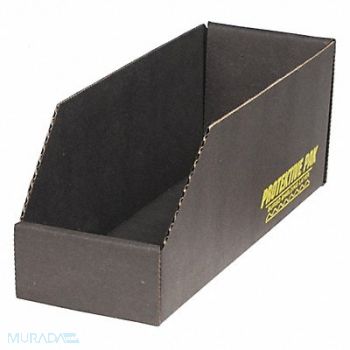 PROTEKTIVE PAK ESDCorrShelfBin Black Cardboard 4 1/2 in, 31AR33