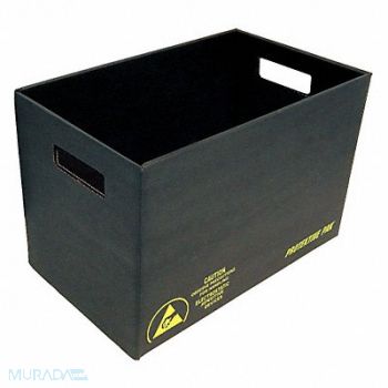 PROTEKTIVE PAK ESD Conductive Bin Black Solid Cardboard, 31AR56
