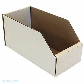 PACKAGING CORPORATION OF AMERICA Corr Shelf Bin White Cardboard 4 1/2 in, 31AW57