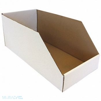 PACKAGING CORPORATION OF AMERICA Corr Shelf Bin White Cardboard 10 in, 31AW62