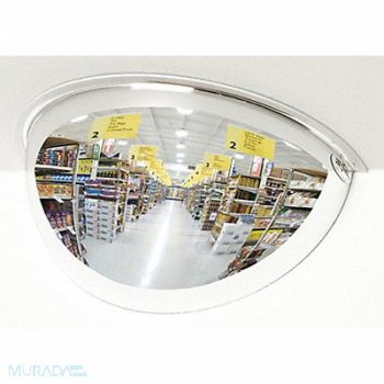 GRAINGER APPROVED Coated Half Dome 36In. Scratch Res Acryl, 3LZH5