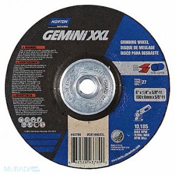 NORTON Depressed Center Wheel 6In 10185RPM, 31CF17