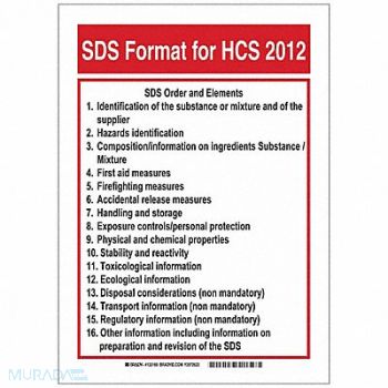 BRADY SDS Sign 14in. H x 10in. W Polyester, 31DJ67