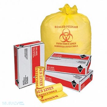 TOUGH GUY Biohazard Bags 44 gal Yellow PK200, 31DK91